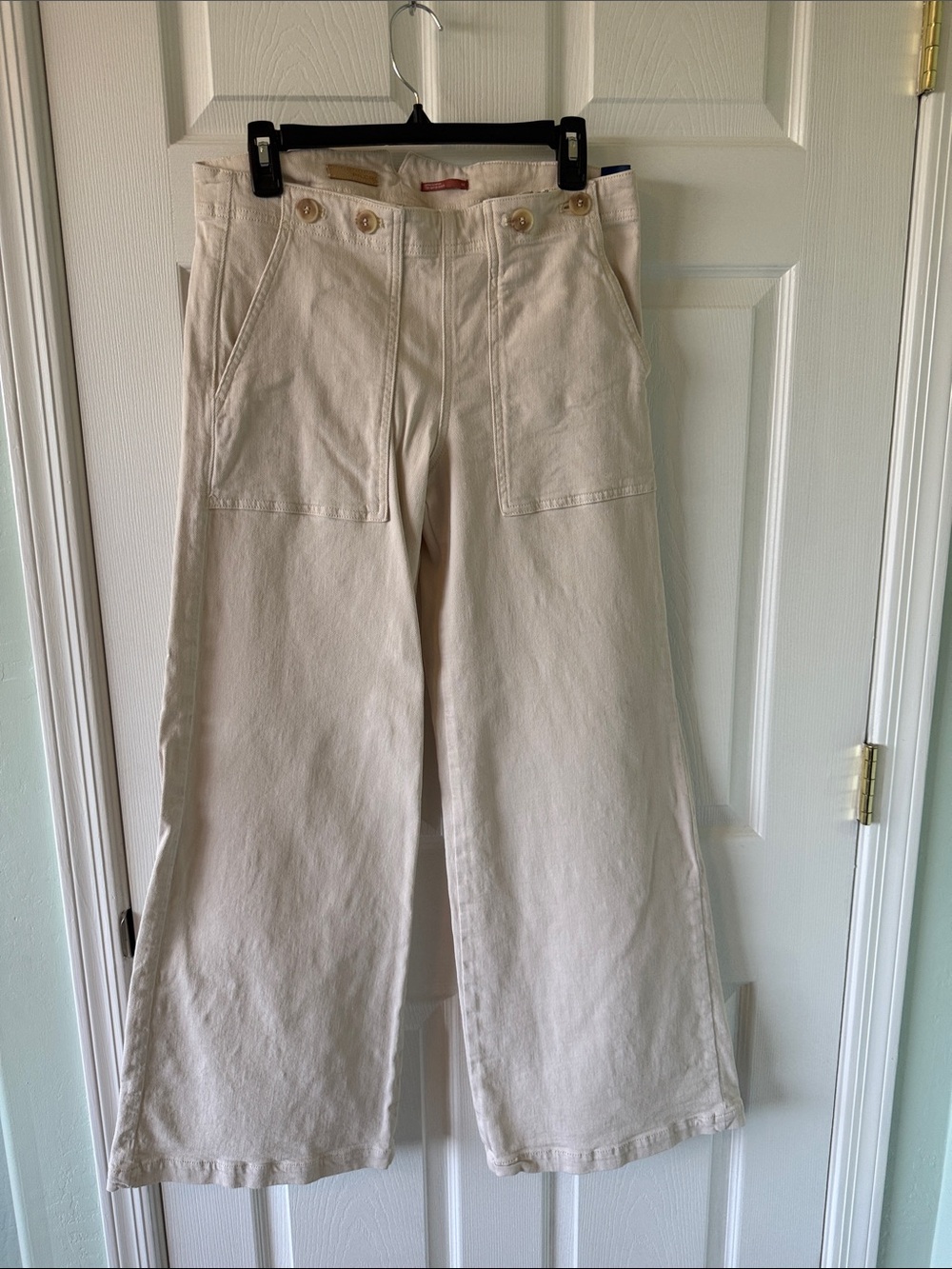 Anthropologie “Pilcro” Kit Utility High-Rise -Wide-Leg Pants!! Cream Colored. - Picture 2 of 5